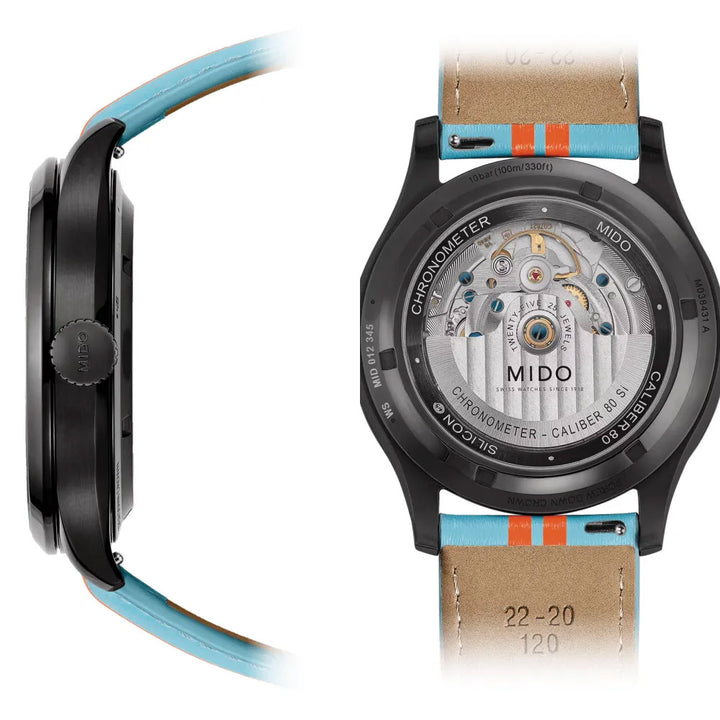 Montre Mido Multifort Chronometer 1 Racer 42mm noir automatique acier finition PVD noir M038.431.36.051.00