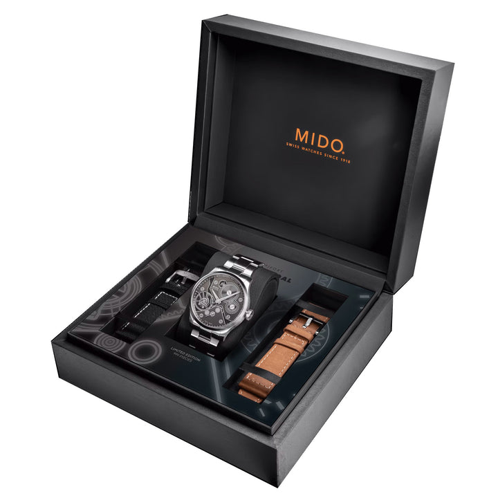 Mido Multifor Mechanical Watch Limited Edition 999 Pièces 44 mm Onthracite Charge Manual Steel M038.605.11.060.00