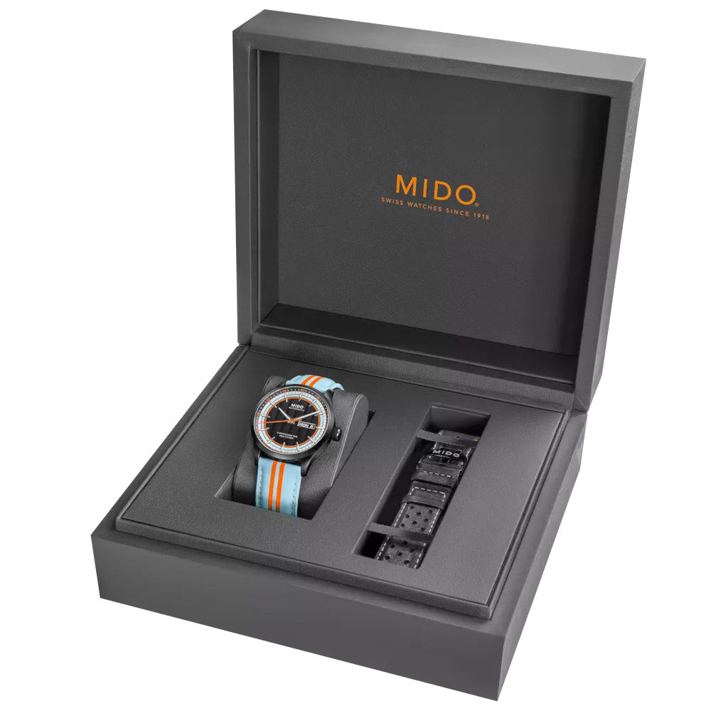 Montre Mido Multifort Chronometer 1 Racer 42mm noir automatique acier finition PVD noir M038.431.36.051.00