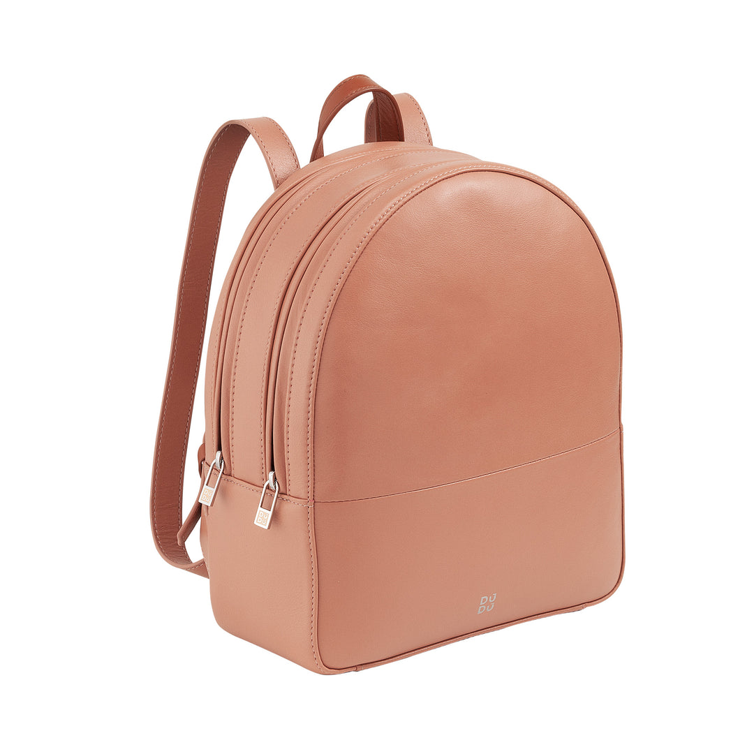 DUDU Bunter Sommerrucksack für Damen aus weichem Leder, mehrfarbiger Rucksack mit doppeltem Reißverschluss