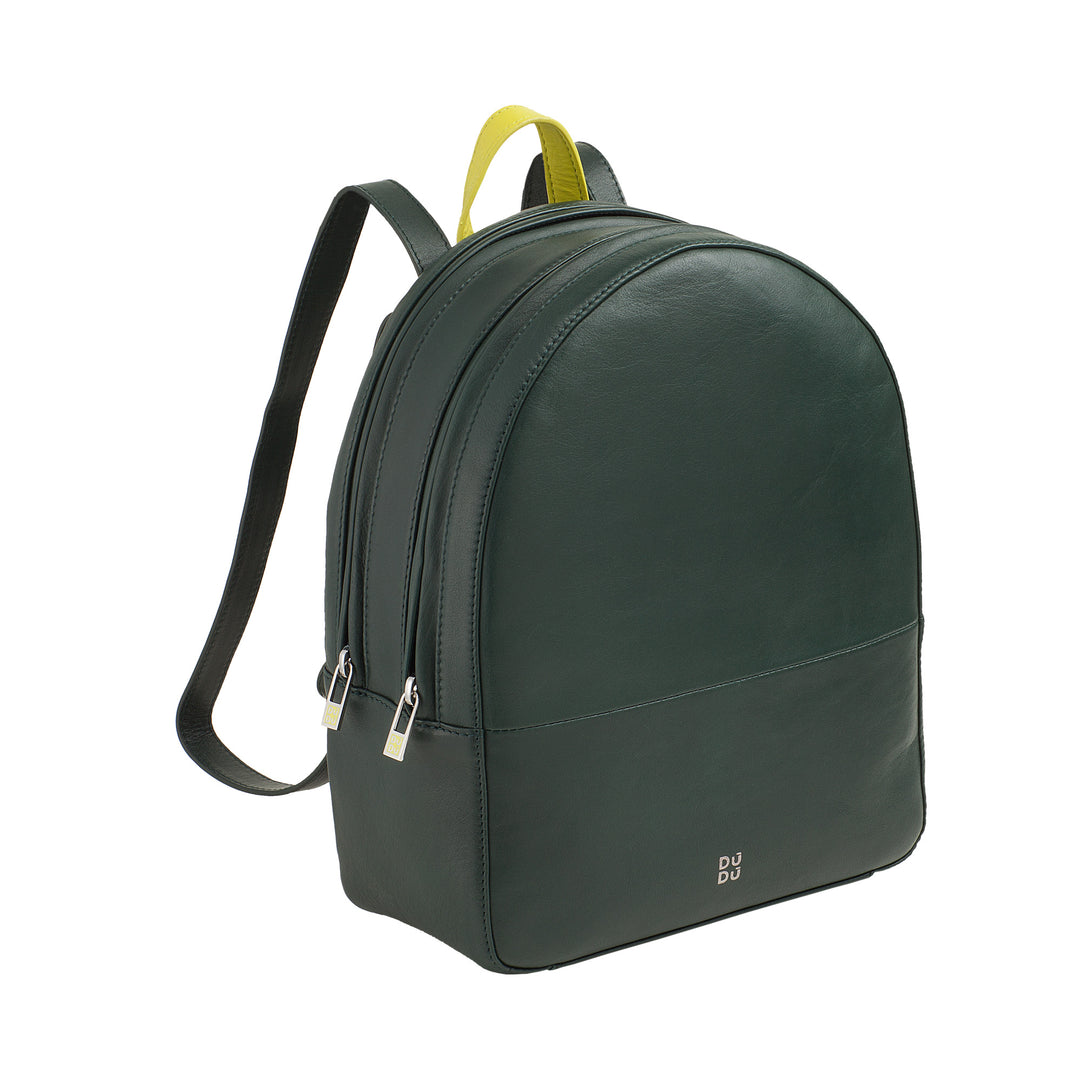 DUDU Zainetto Donna Colorato Estivo in Pelle Morbido Zaino Multicolor con Doppia Cerniera Zip