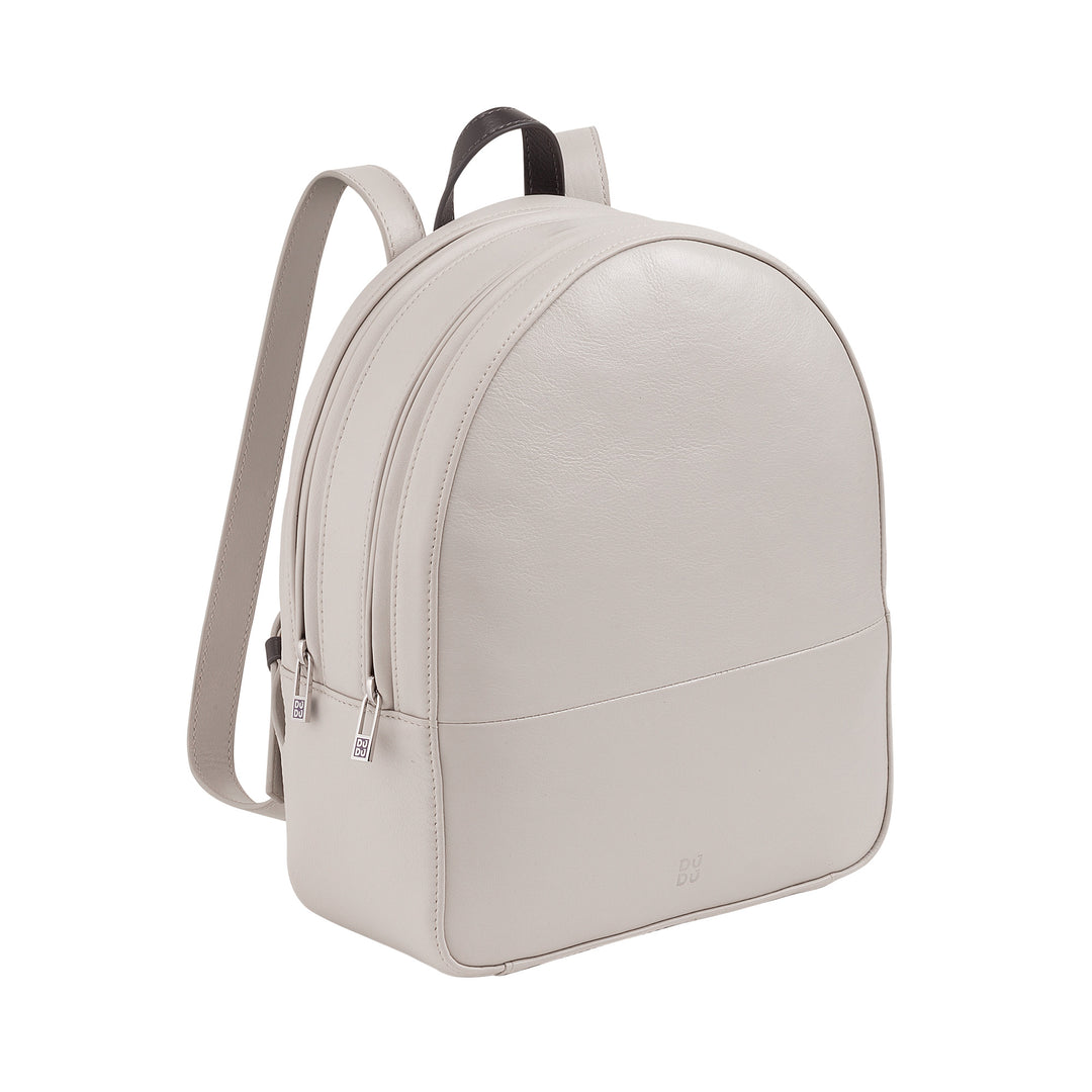 DUDU Bunter Sommerrucksack für Damen aus weichem Leder, mehrfarbiger Rucksack mit doppeltem Reißverschluss