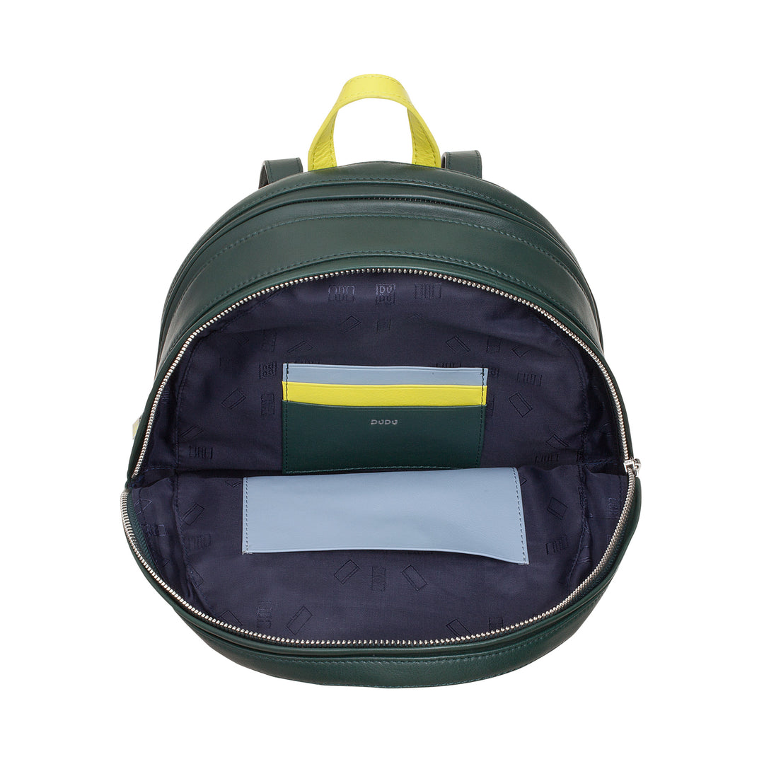 DUDU Zainetto Donna Colorato Estivo in Pelle Morbido Zaino Multicolor con Doppia Cerniera Zip