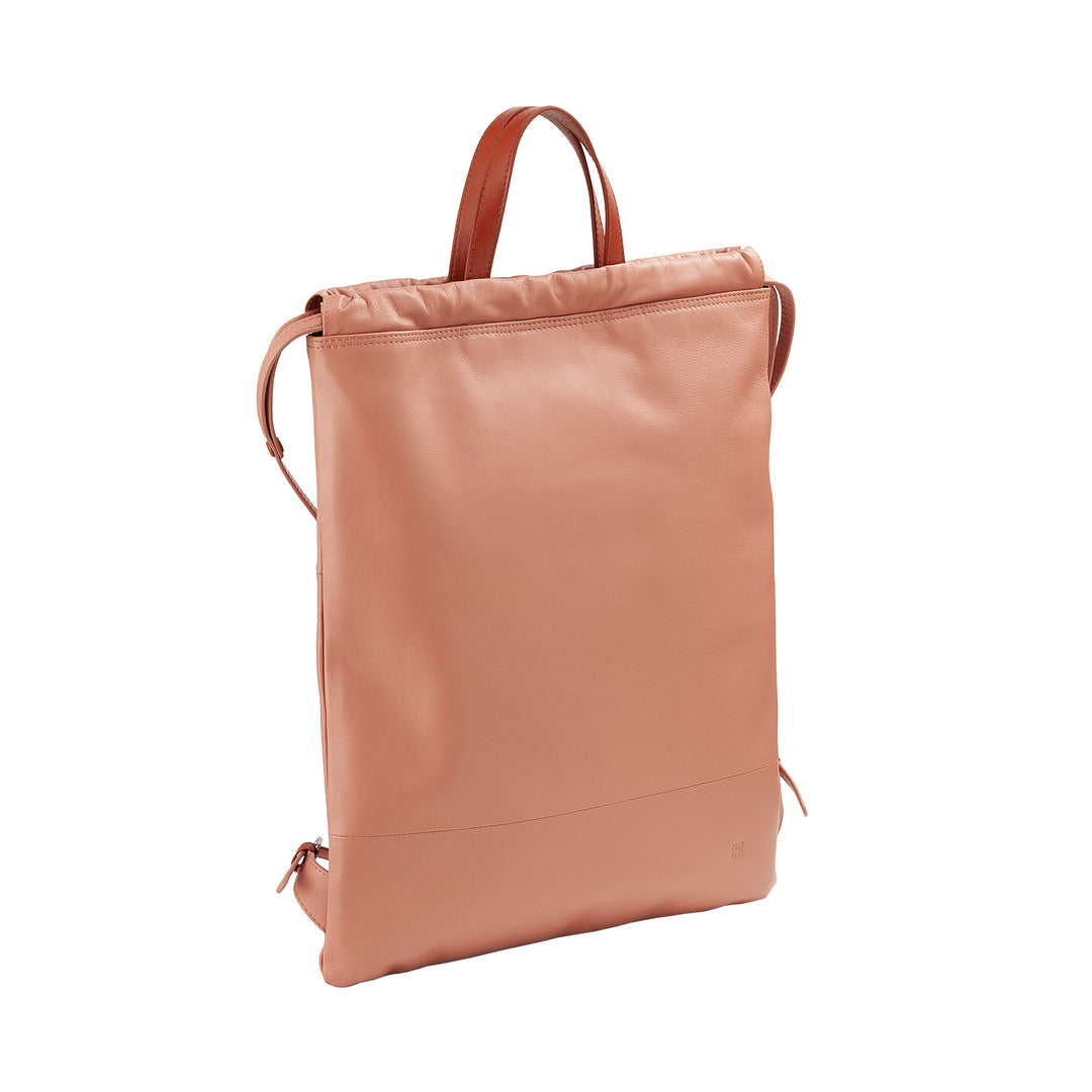 DuDu bag in Sacca in leather for fashion sports bag bag bag with coulisse and thin leather shoulder straps