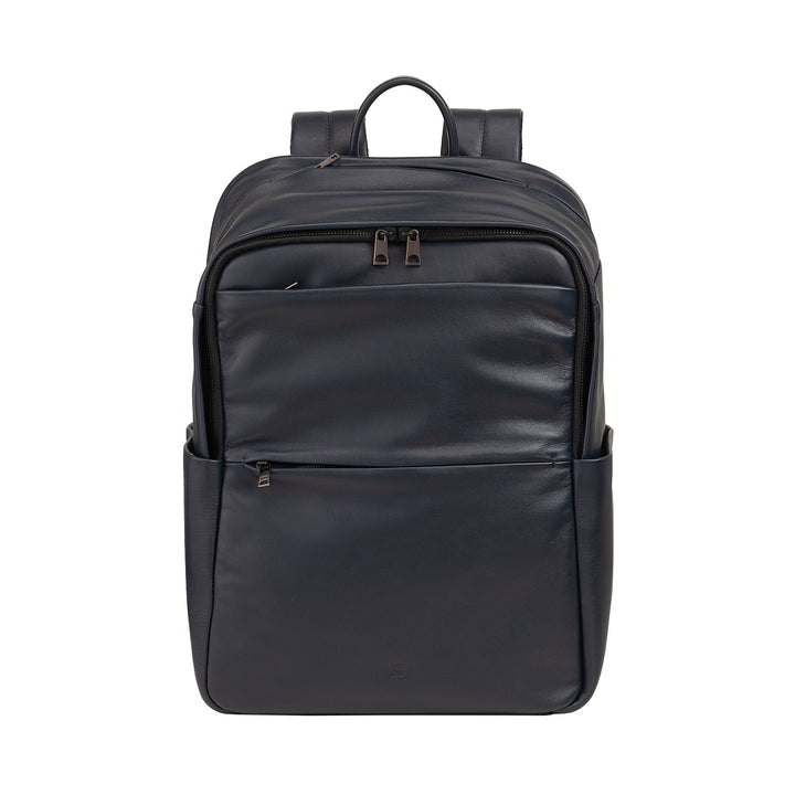 DUDU Zaino in Pelle Uomo Donna Porta PC fino a 15,6” MacBook 16 Pollici, Zaino da Viaggio 20 Litri, Zaino Ufficio Lavoro Multicomparto Elegante