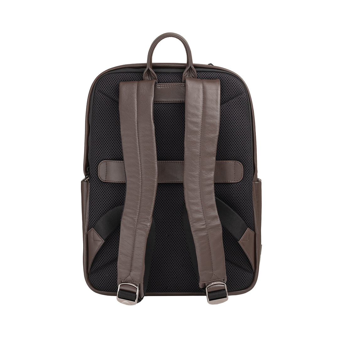 DUDU Zaino in Pelle Uomo Donna Porta PC fino a 15,6” MacBook 16 Pollici, Zaino da Viaggio 20 Litri, Zaino Ufficio Lavoro Multicomparto Elegante