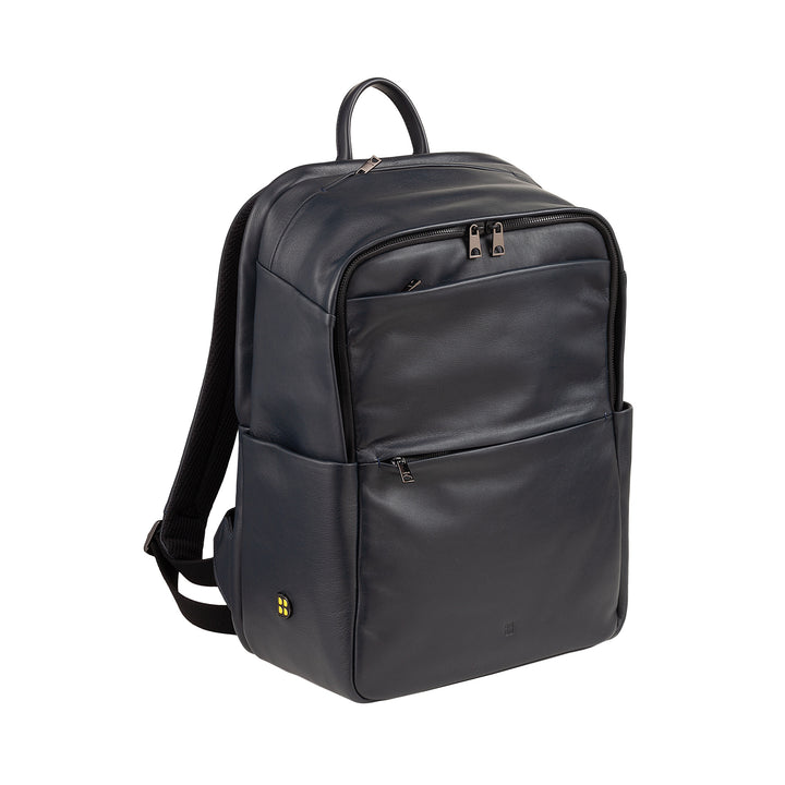 DUDU Zaino in Pelle Uomo Donna Porta PC fino a 15,6” MacBook 16 Pollici, Zaino da Viaggio 20 Litri, Zaino Ufficio Lavoro Multicomparto Elegante