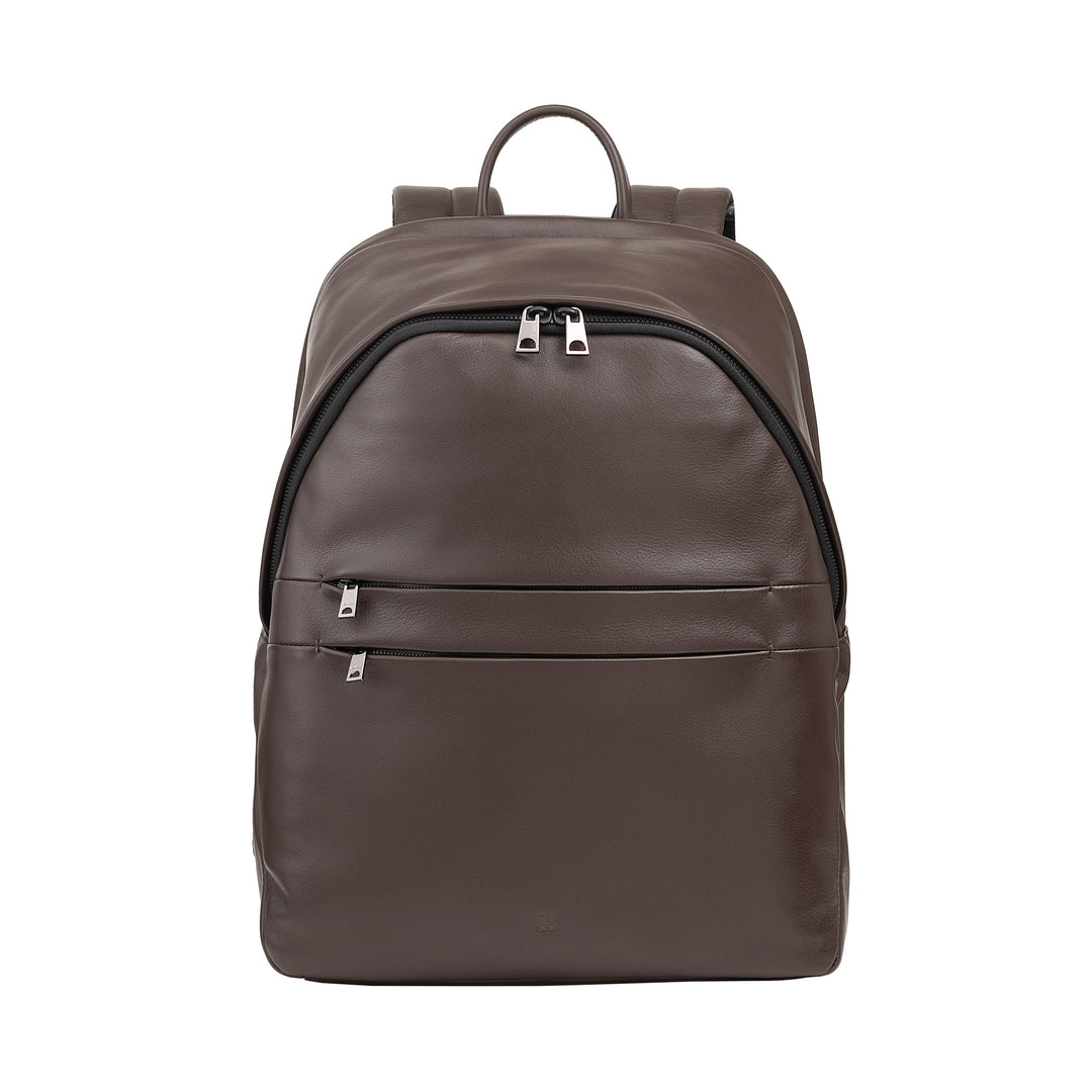 DUDU Leder -Rucksack Männer Frau Halter PC bis zu 15,6 "16 -Zoll -MacBook, 20 -Liter -Reise -Rucksack, elegantes Essential -Design -Rucksack