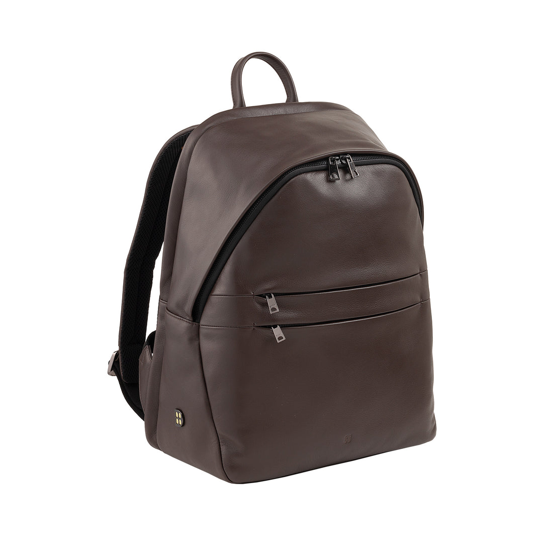 DUDU Leder -Rucksack Männer Frau Halter PC bis zu 15,6 "16 -Zoll -MacBook, 20 -Liter -Reise -Rucksack, elegantes Essential -Design -Rucksack