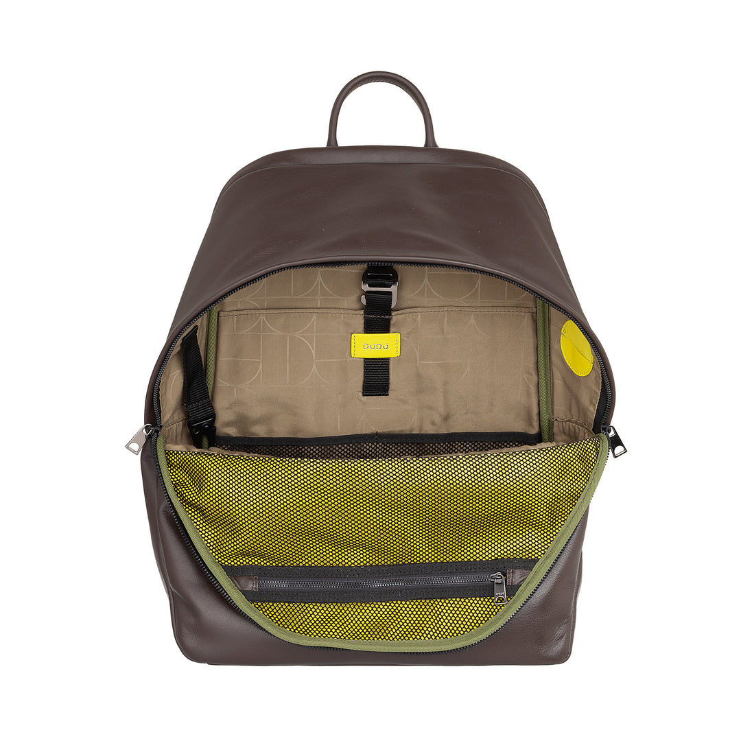 DUDU Leder -Rucksack Männer Frau Halter PC bis zu 15,6 "16 -Zoll -MacBook, 20 -Liter -Reise -Rucksack, elegantes Essential -Design -Rucksack