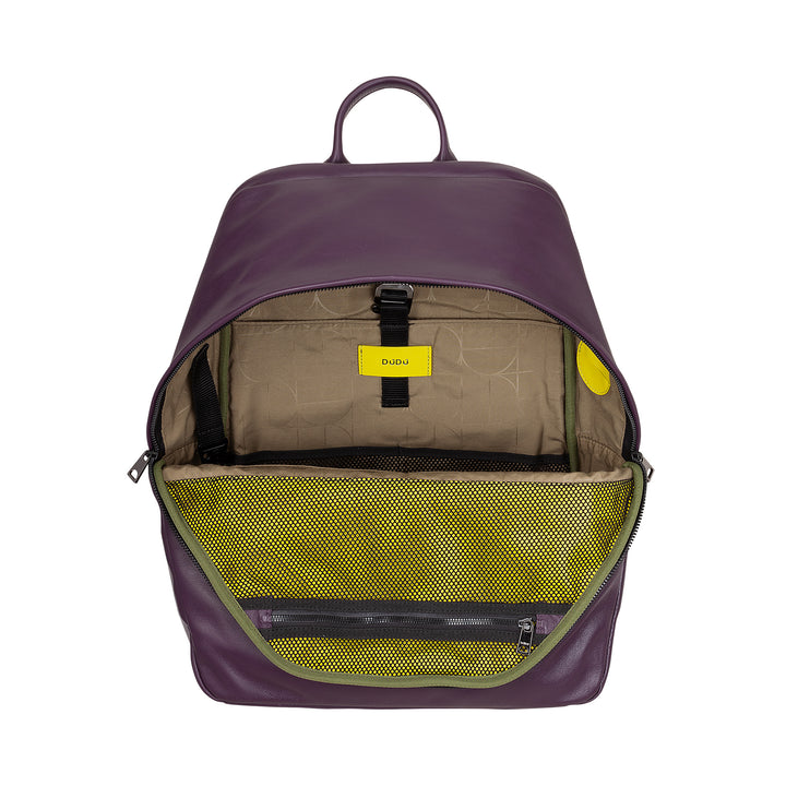DUDU Sac à dos en cuir pour hommes et femmes, support PC jusqu&