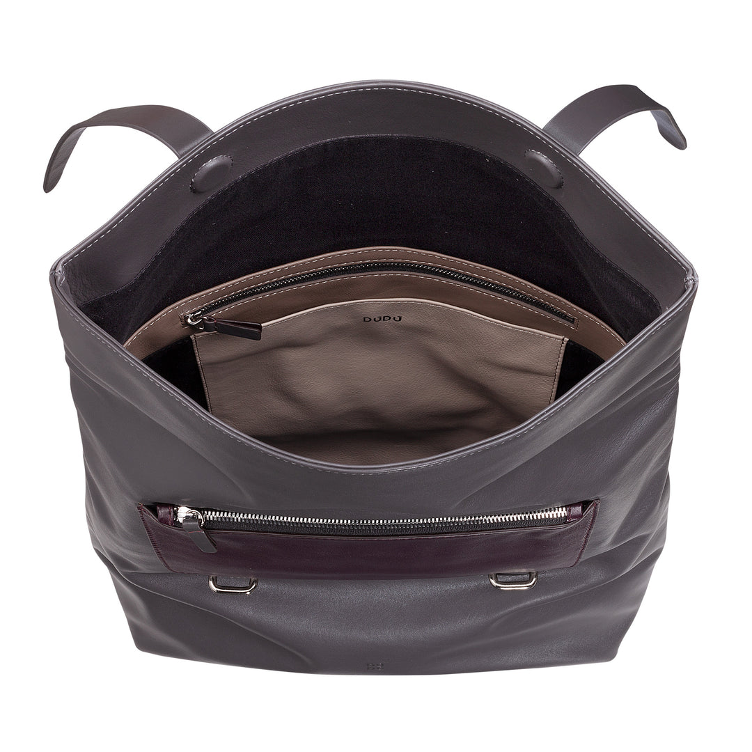DUDU Zaino Colorato in Pelle da Uomo Donna, Zaino Grande Morbido 14L Multitasche Design Sportivo Casual