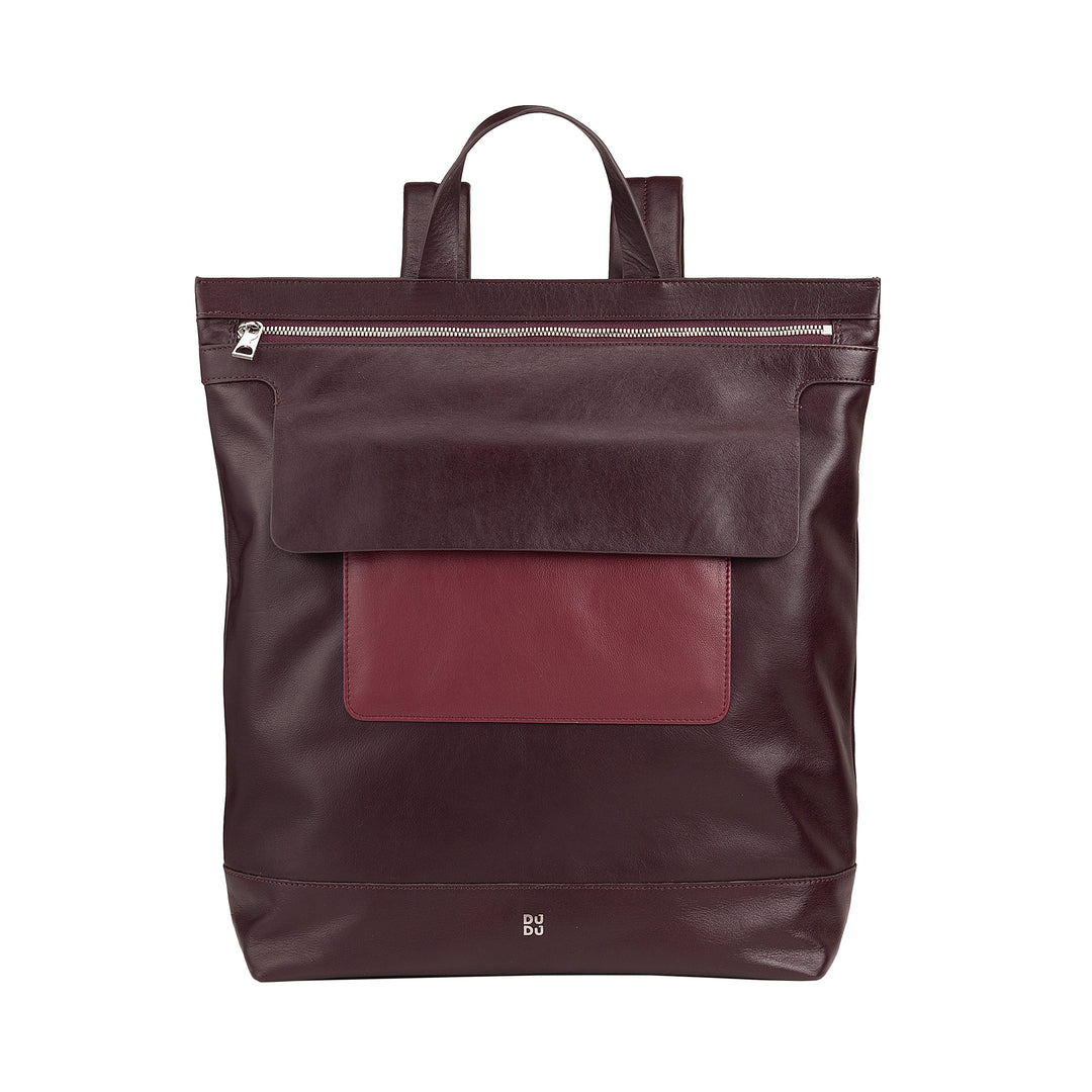 DUDU Sac à dos Homme, Sac à dos Casual Femmes en cuir véritable souple avec fermeture à glissière Grand Sac à dos Coloré pour le travail Loisirs