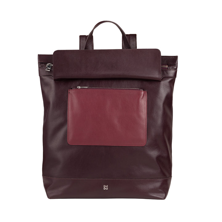 DUDU Sac à dos Homme, Sac à dos Casual Femmes en cuir véritable souple avec fermeture à glissière Grand Sac à dos Coloré pour le travail Loisirs