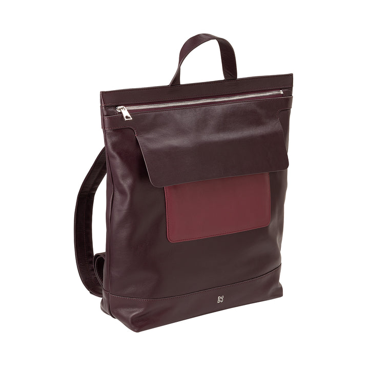 DUDU Sac à dos Homme, Sac à dos Casual Femmes en cuir véritable souple avec fermeture à glissière Grand Sac à dos Coloré pour le travail Loisirs