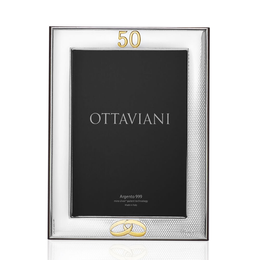 Ottaviani cornice portafoto 50 anni di matrimonio 13x18cm argento laminato 5015A