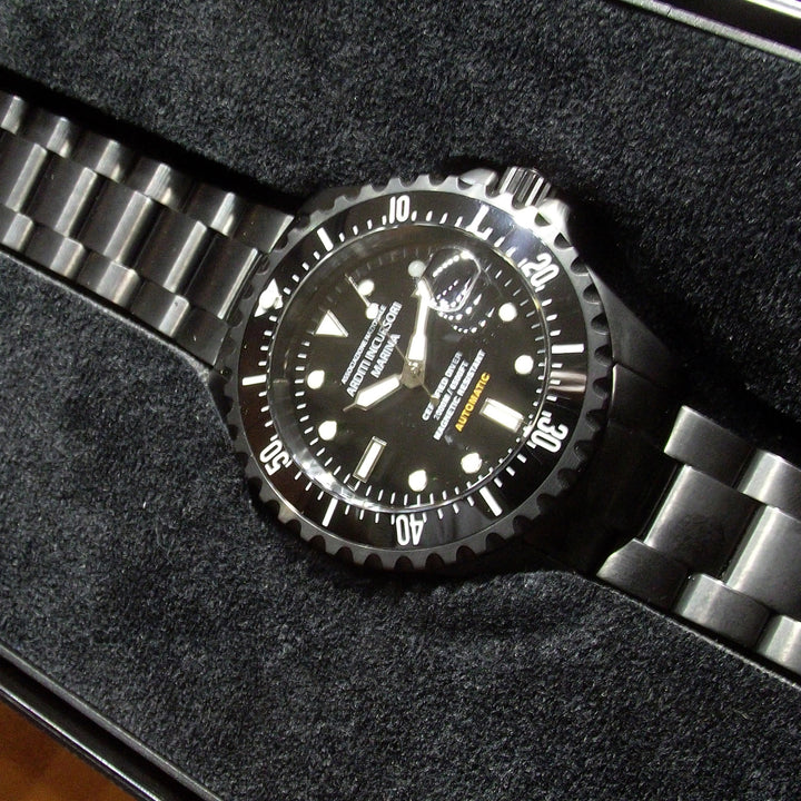 M.E.C. orologio Associazione Nazionale Arditi Incursori Marina 45mm nero automatico acciaio finitura PVD nero GA3-PBR (25)
