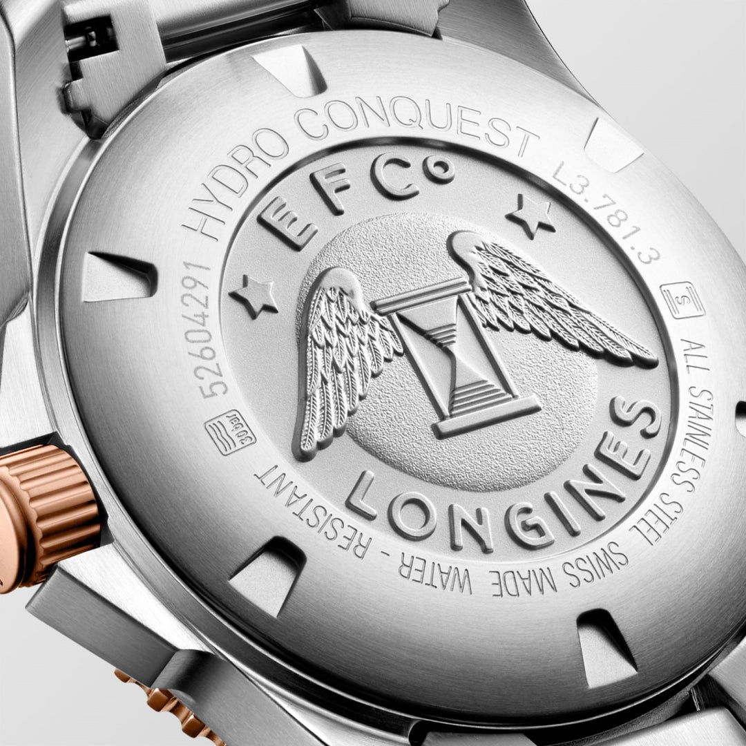 Longines orologio HydroConquest 41mm grigio automatico acciaio finiture PVD oro rosa L3.781.3.78.7