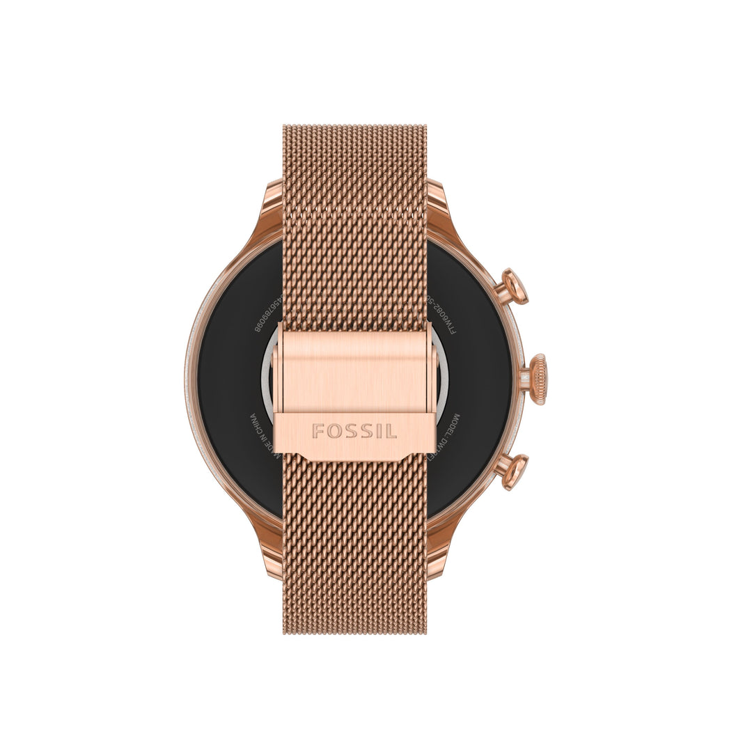 Fossil orologio smartwatch Gen 6 con bracciale in maglia d’acciaio color oro rosa FTW6082