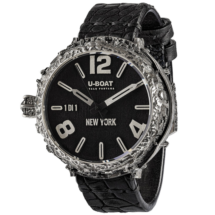 U-Boat orologio New York 925 Diamond 45mm nero automatico argento 925 NEW YORK 925