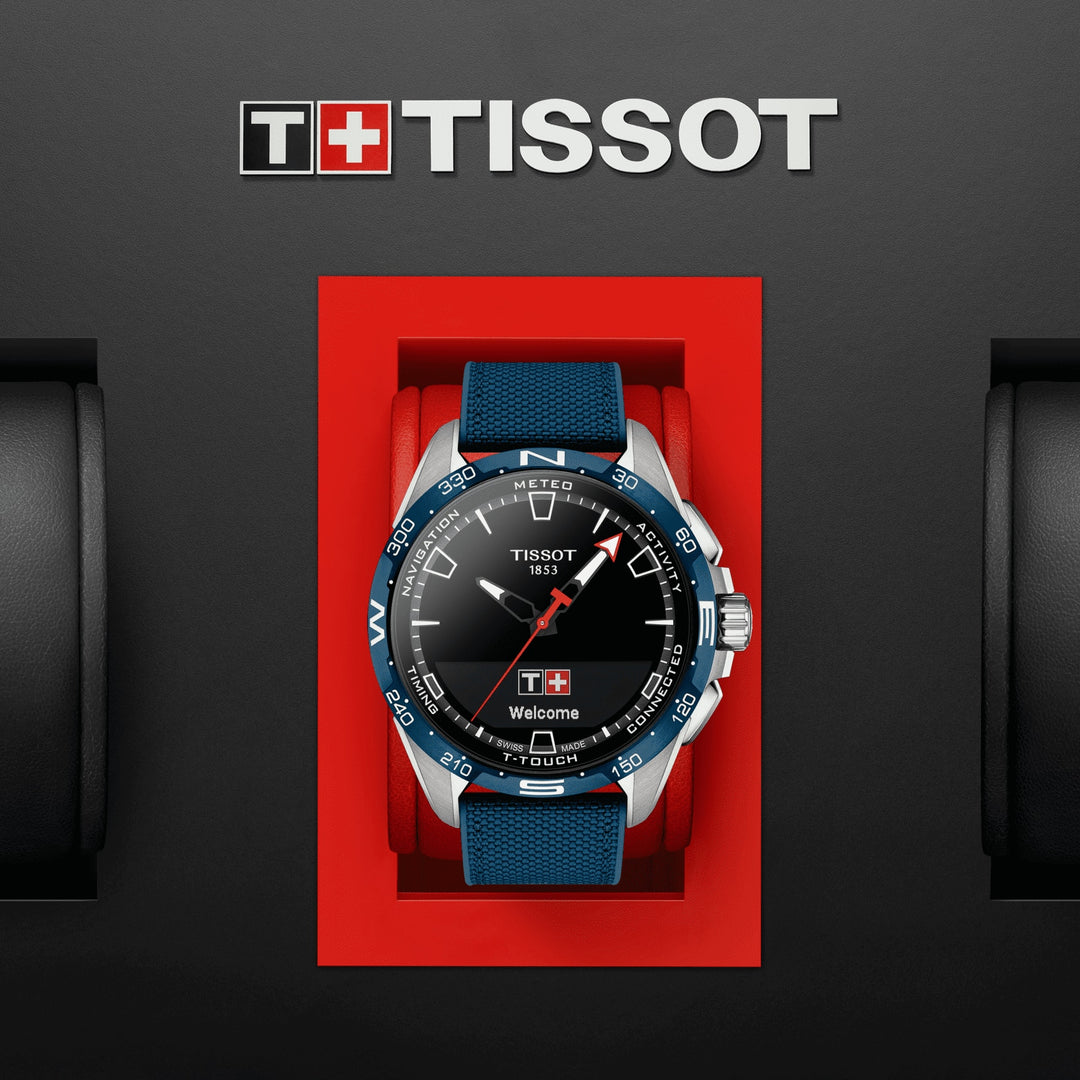Tissot orologio smartwatch T-Touch Connect Solar blu T121.420.47.051.06