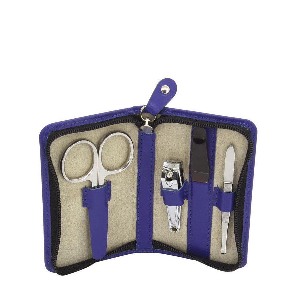 Astuccio set manicure Friedrich Lederwaren piccolo Royal Blue 72002-5 - Capodagli 1937