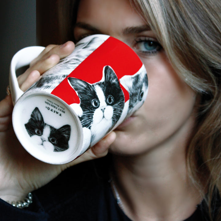 Tat ⁇  mug Chats Meilleures amies collection porcelaine fine bone china 14-1-4 CATS