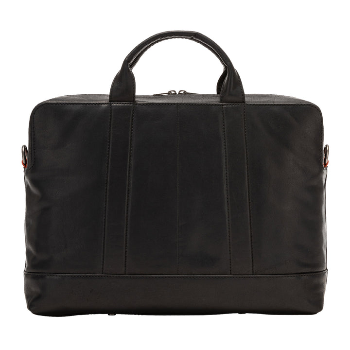 Cloud Leather Men's Leather PC Bag Handbag Elegant Computer Portfolio with Shoulder and Zip