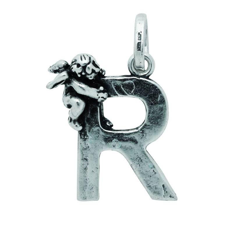 Giovanni Raspini ciondolo argento 925 charm lettera R con angelo 6080 - Gioielleria Capodagli