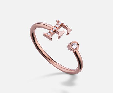 Golay Anello in Oro 18kt Lettera F big oro rosè - Capodagli 1937