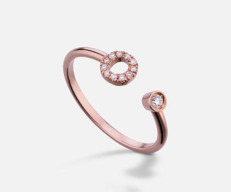 Golay Anello in Oro 18kt Lettera O small oro rosè diamanti - Capodagli 1937