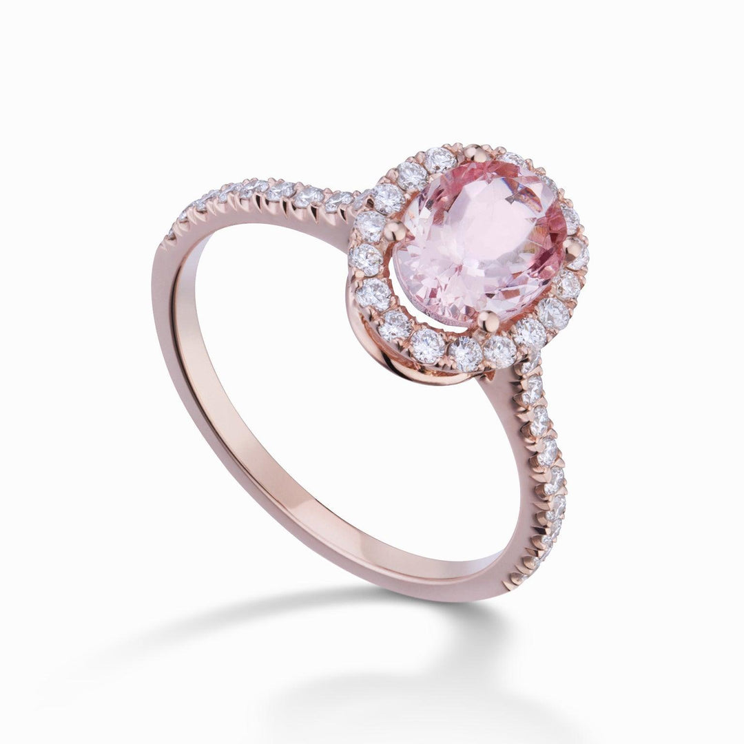 Golay Anello Morganite Ovale e Diamanti - Capodagli 1937