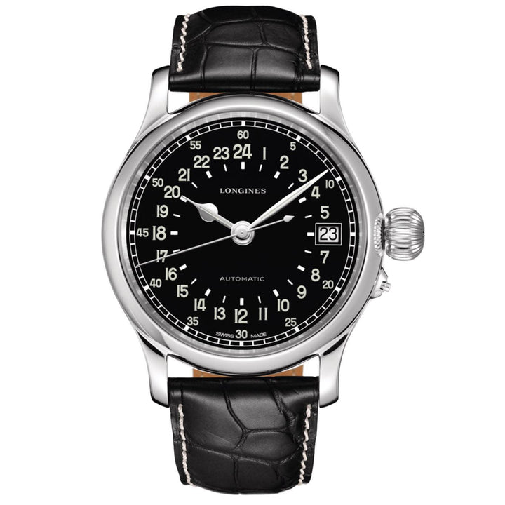 Longines orologio Twenty-Four Hours 47,50mm nero acciaio automatico L2.751.4.53.4 - Capodagli 1937