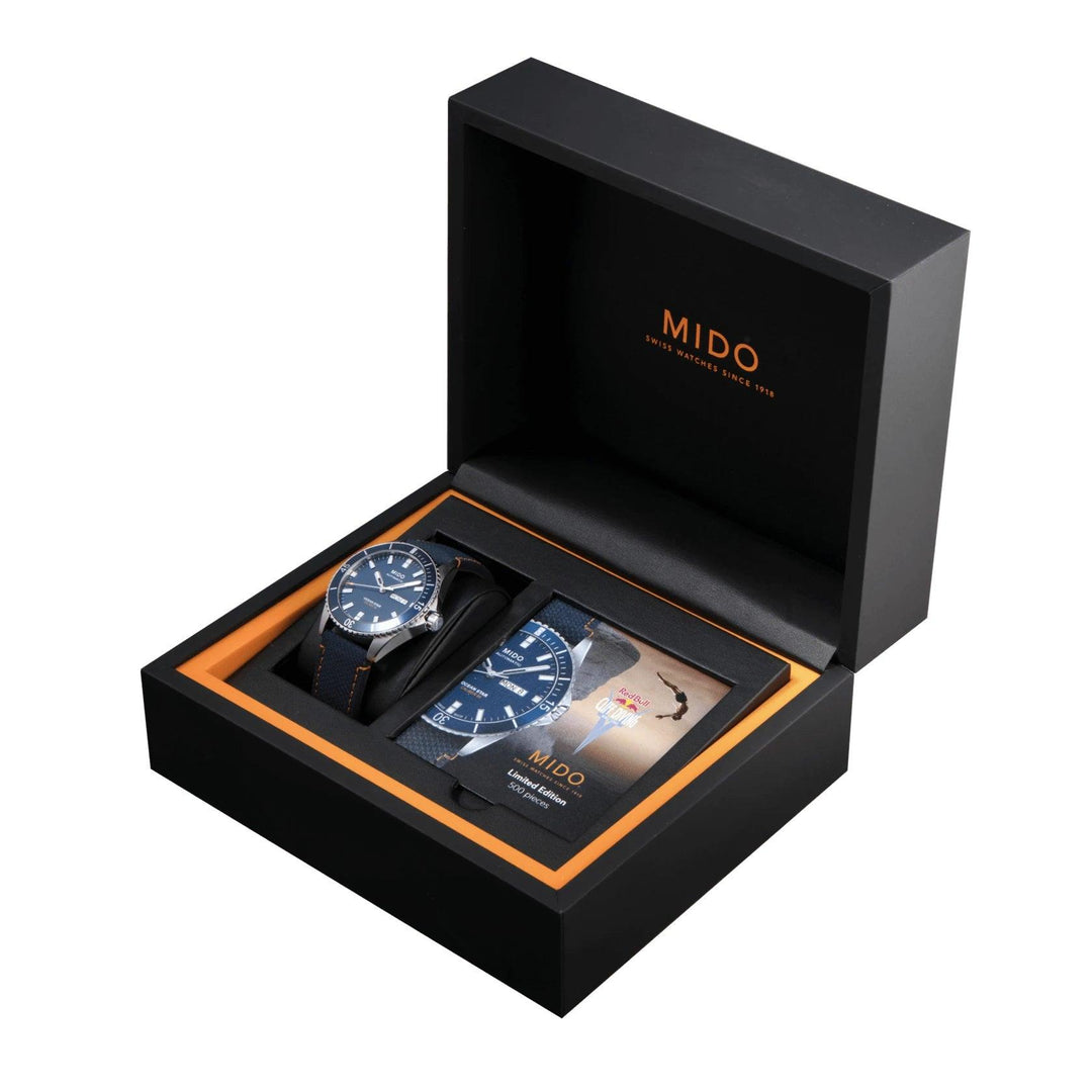 Mido orologio Ocean Star Red Bull Cliff Diving limited edition 500pz 42mm blu automatico acciaio M026.430.17.041.00 - Capodagli 1937