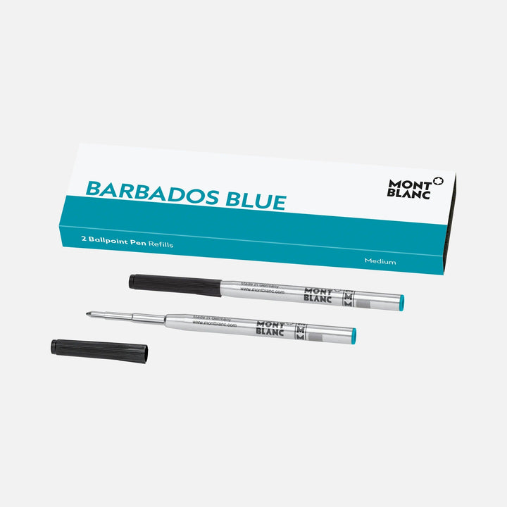 Montblanc 2 refill per penna a sfera (M) Barbados Blue (blu caraibi) 128219 - Capodagli 1937