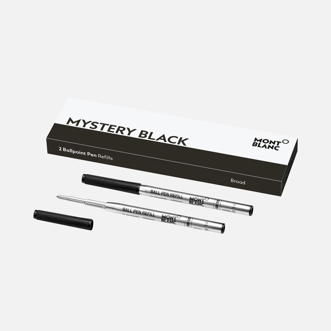 Montblanc 2 refill per penna a sfera punta B broad Mystery Black nero 128212 - Capodagli 1937