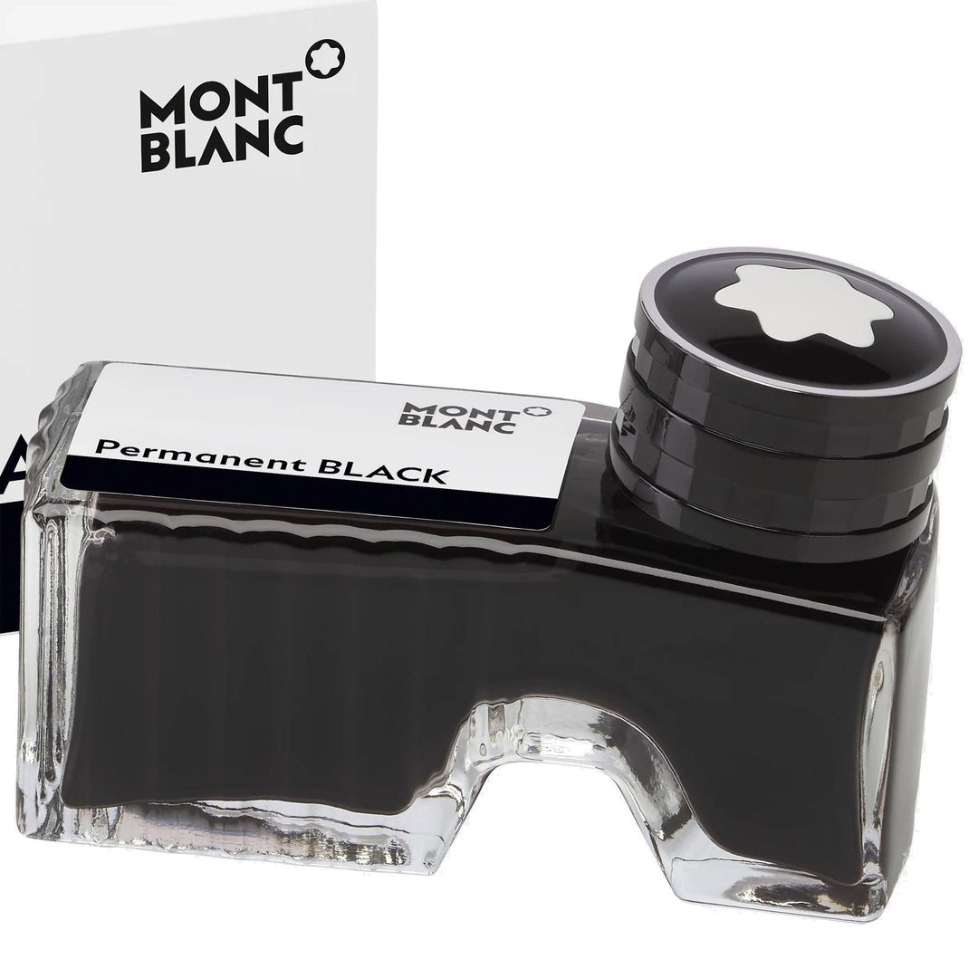 Montblanc boccetta d’inchiostro 60ml Permanent Black DIN ISO 14145-2 nero indelebile 128196 - Capodagli 1937