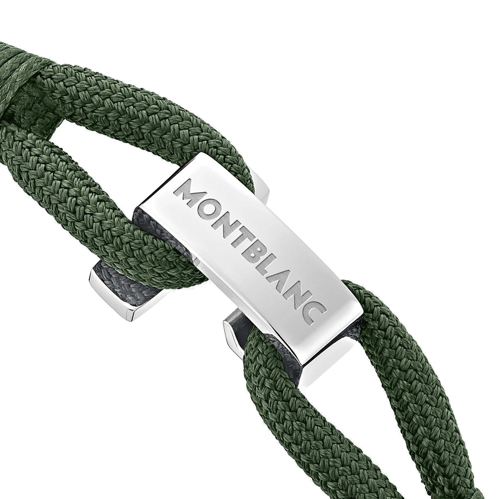 Montblanc bracciale Wrap Me acciaio e nylon verde misura L 12838468 - Capodagli 1937