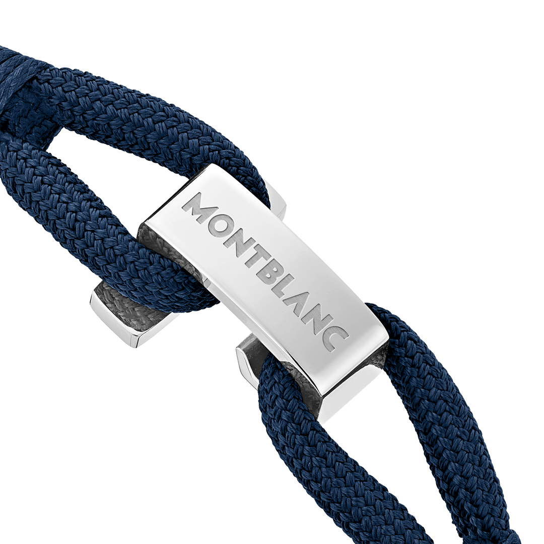 Montblanc bracciale Wrap Me blu in nylon e acciaio misura S 12838360 - Capodagli 1937