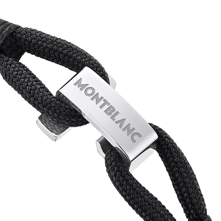 Montblanc bracciale Wrap Me nero in nylon e acciaio misura S 12838260 - Capodagli 1937