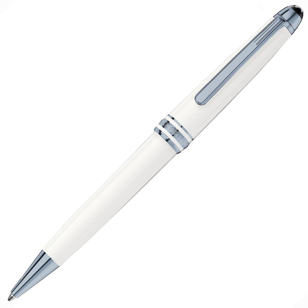 Montblanc penna a sfera Meisterstück Glacier Classique bianca finiture PVD blu 129401 - Capodagli 1937