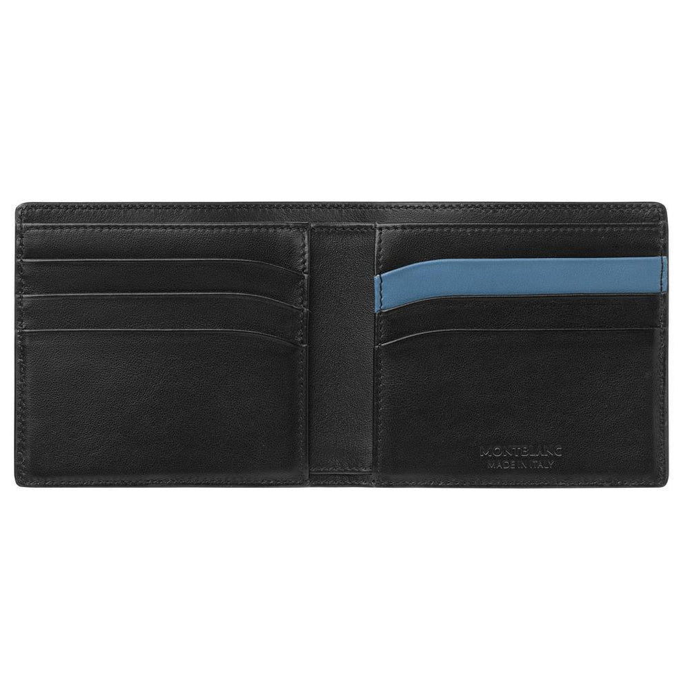 Montblanc portafoglio 6 scomparti Meisterstück Soft Grain nero/blu 127326 - Gioielleria Capodagli