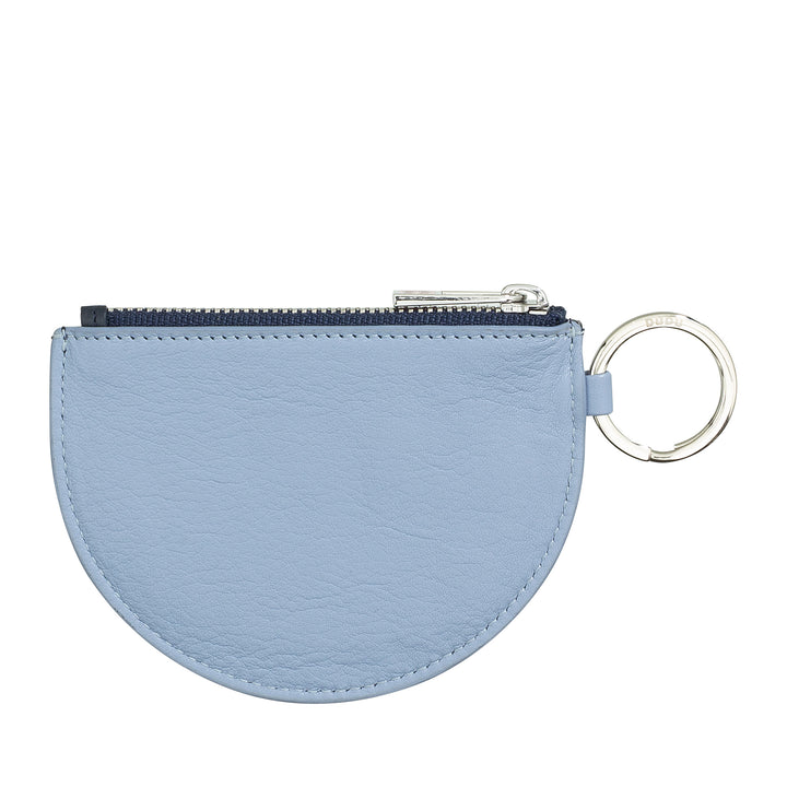 DUDU Mini Portamonete in Pelle per Donna con Cerniera Zip e Portachiavi Bicolore Slim Design