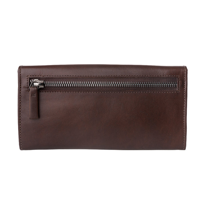 Antica Tuscany Women's wallet with three bellows in Genuine Leather with flap Credit card holder and external zip