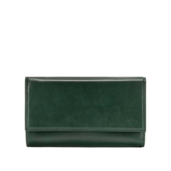 Nuvola Leather Portefeuille Femme Grande capacité en cuir véritable Multipoches avec porte-monnaie Porte-cartes de crédit