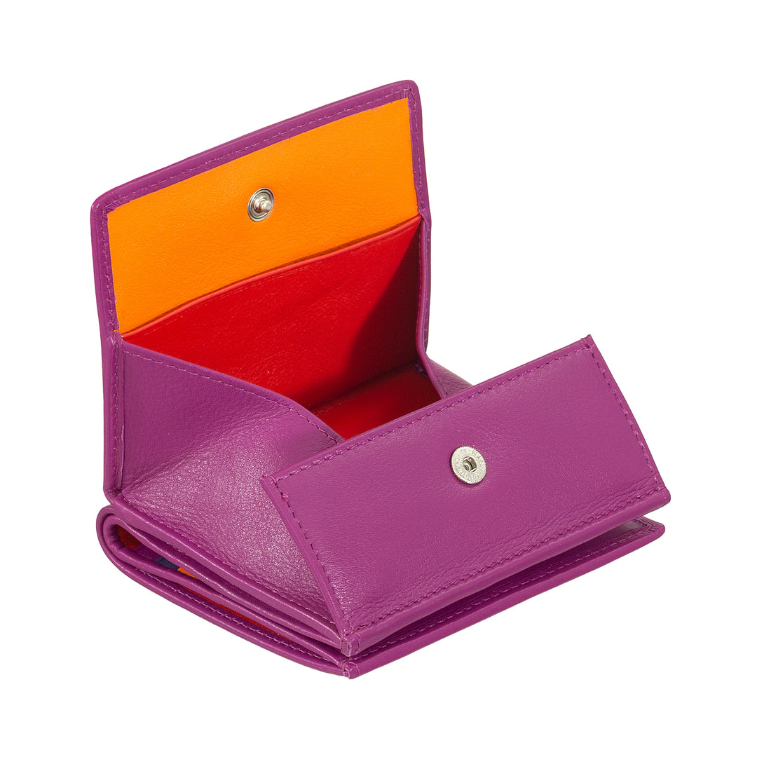 DUDU Portafoglio RFID di pelle multicolore porta carte e monete