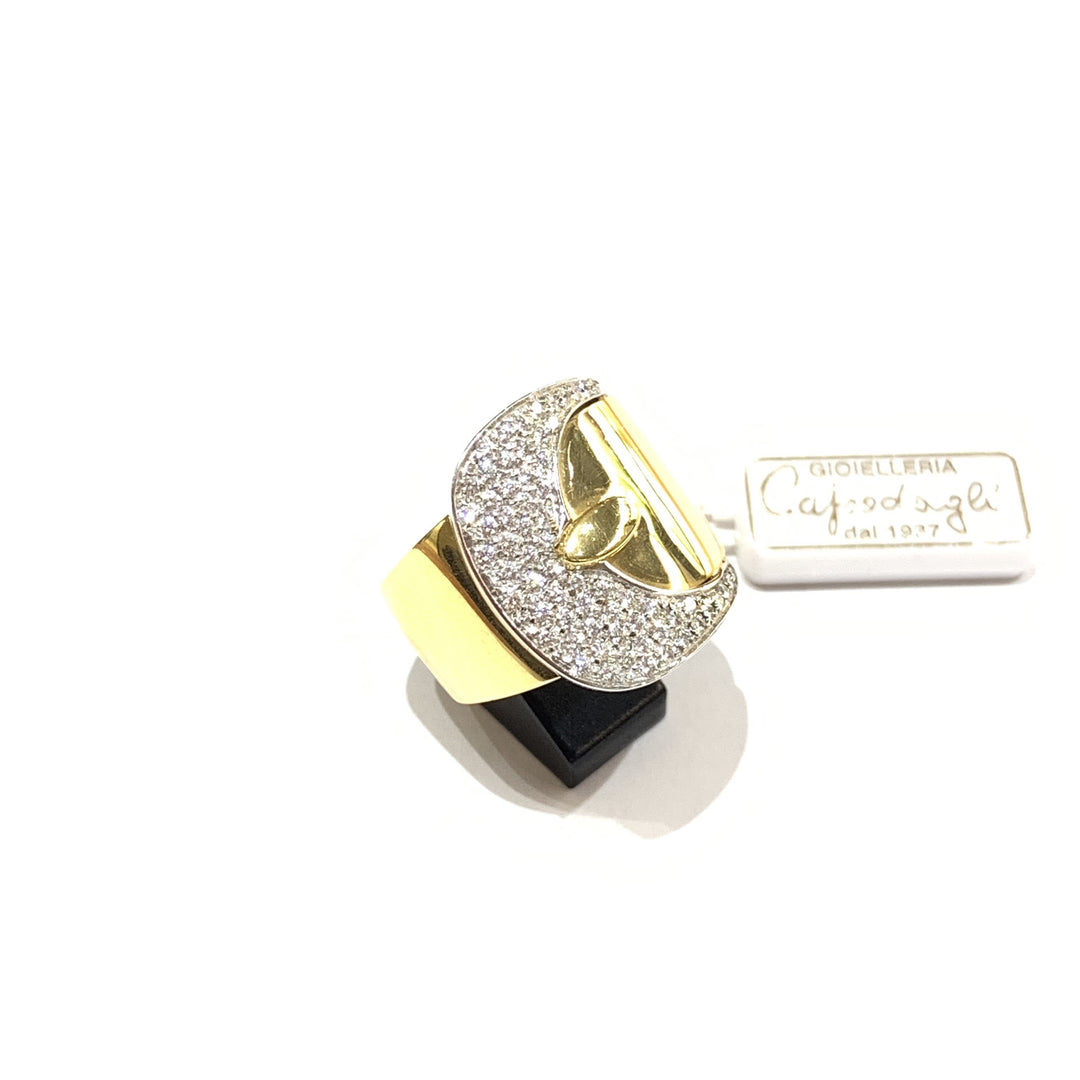 Recarlo anello Fibbia oro 18kt diamanti 0,60ct - Gioielleria Capodagli