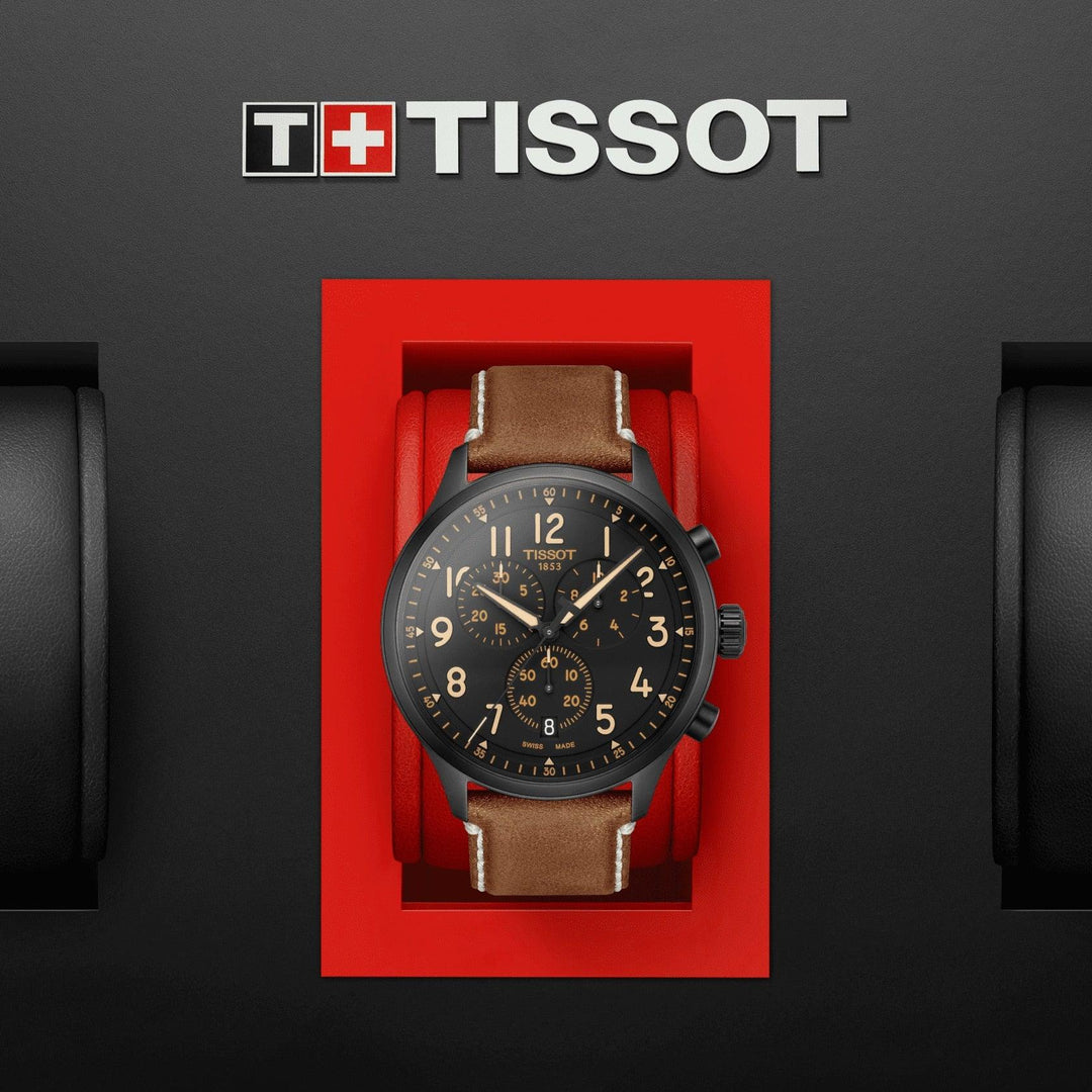 Tissot orologio Chrono XL 45mm nero quarzo acciaio finitura PVD nero T116.617.36.052.03 - Capodagli 1937