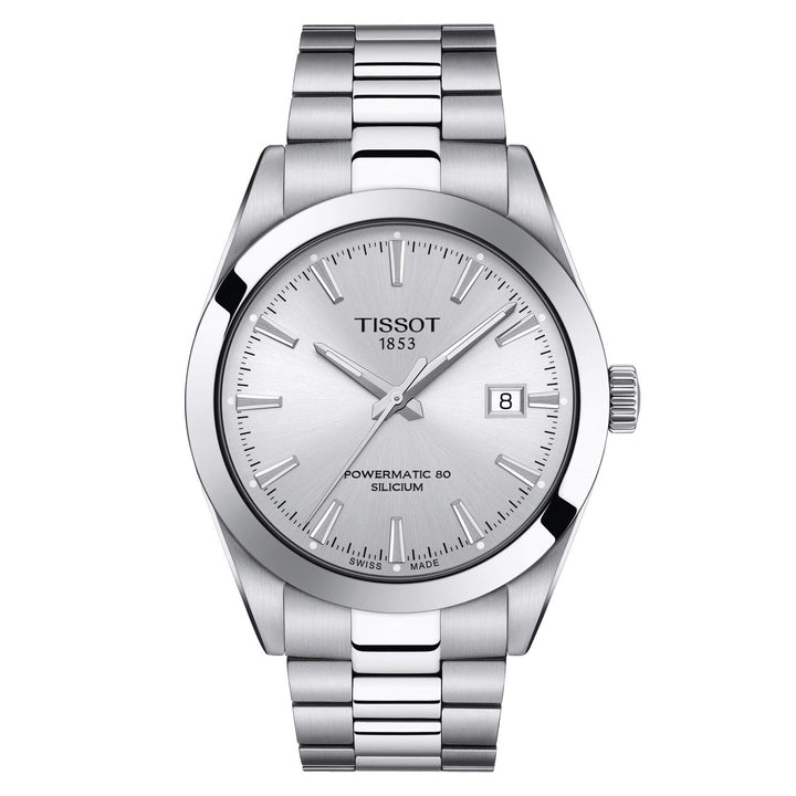 Tissot orologio uomo Gentleman Powermatic 80 Silicium argento 40mm automatico acciaio T127.407.11.031.00 - Gioielleria Capodagli