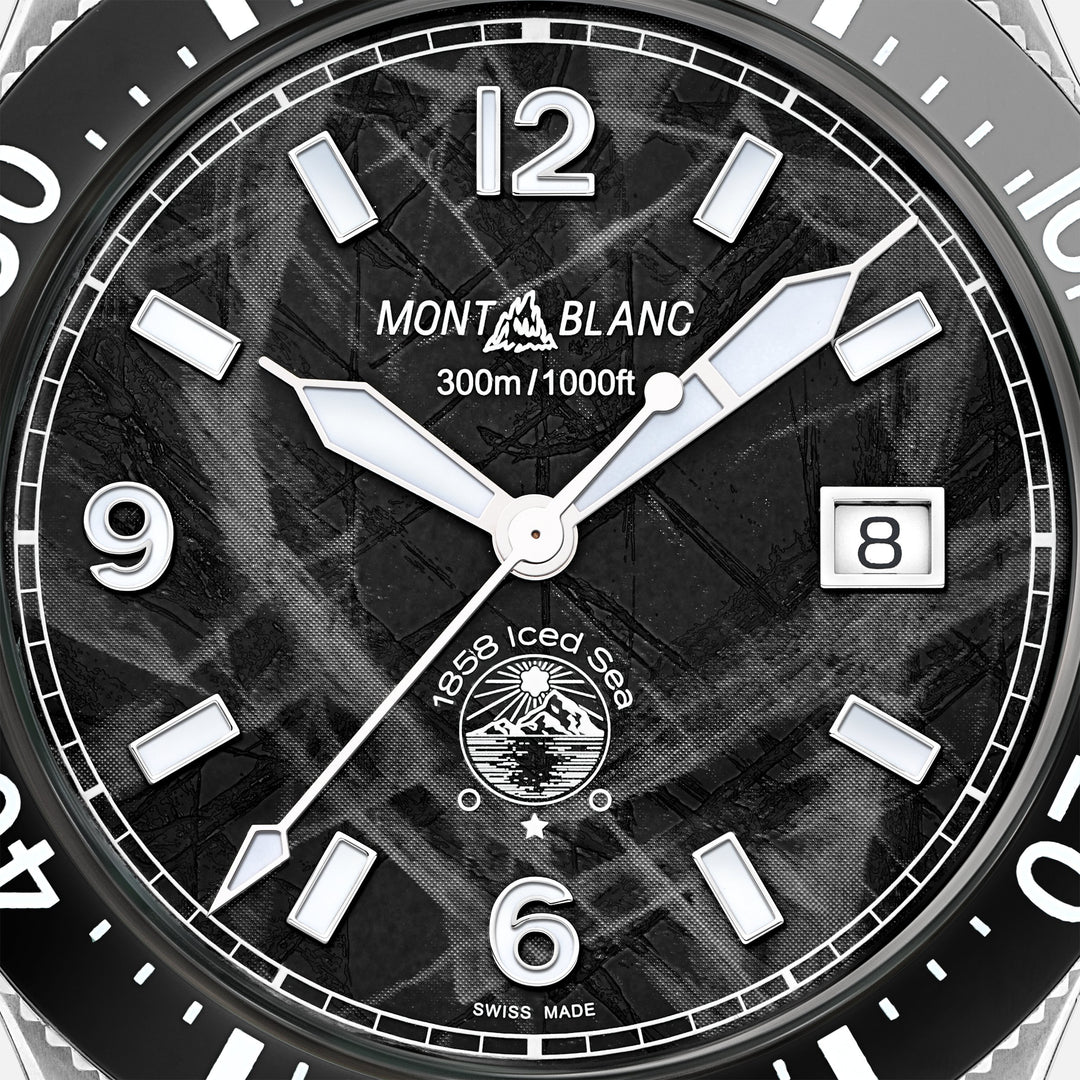 Montblanc orologio 1858 Ice Sea Automatic Date 41mm nero automatico acciaio 129372